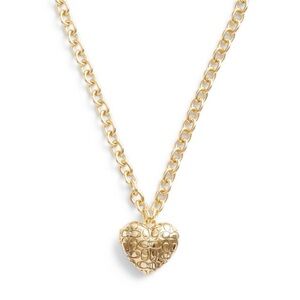 NWT Coach Signature Quilted Heart Locket Necklace
